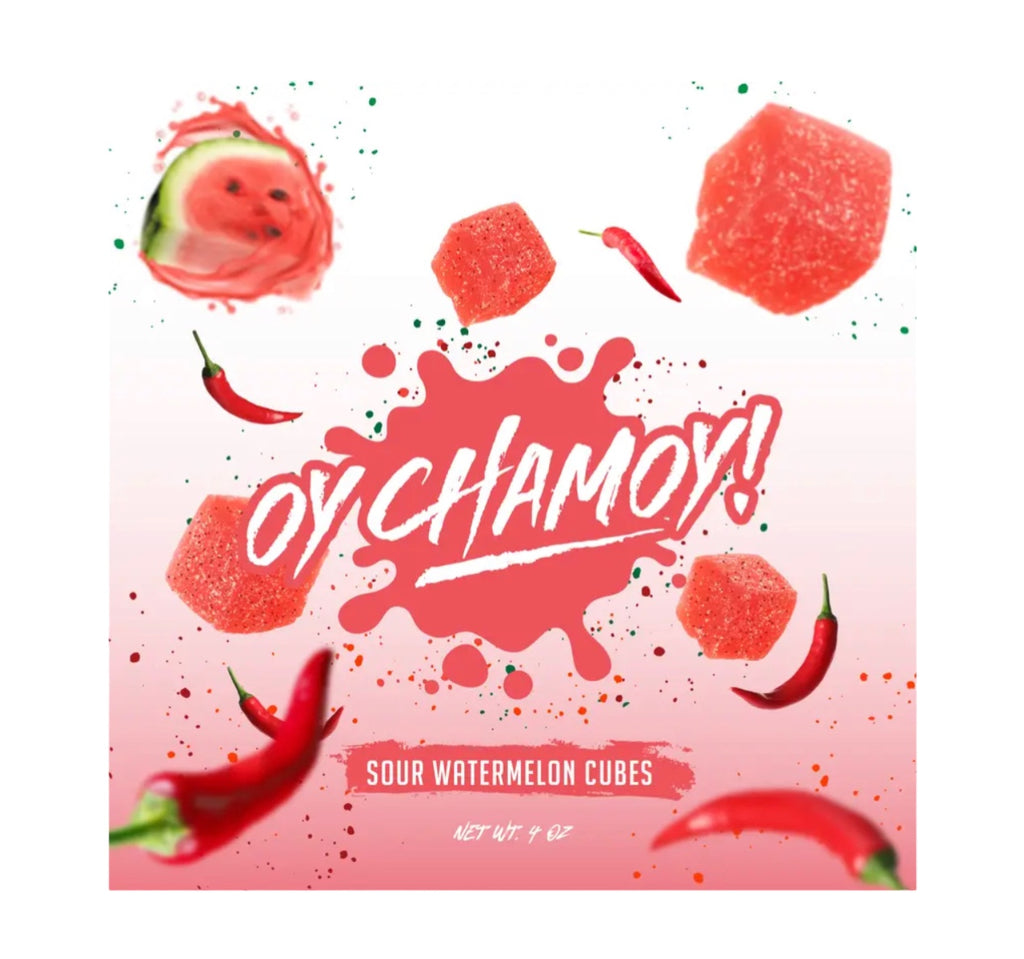 Oy Chamoy! Sour Watermelon Cubes Fizz and Sweets